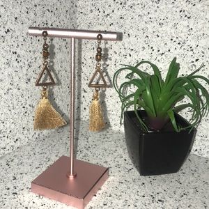 Tan dangling earrings